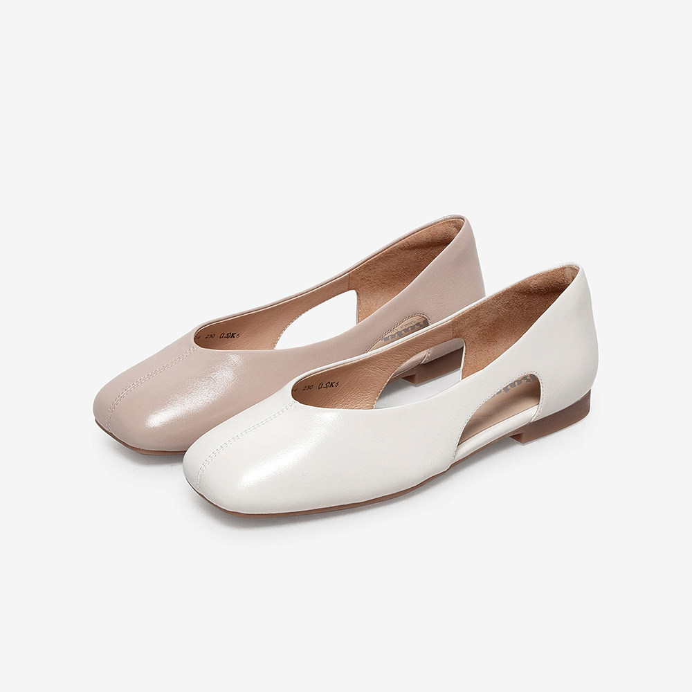 bata中空凉鞋2022商场新款羊皮方头软舒适单鞋时装凉鞋