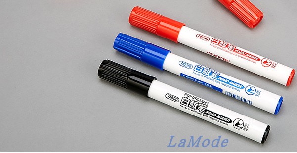 爱好74500圆头可充墨白板水性可擦加粗尼龙龙头白板笔