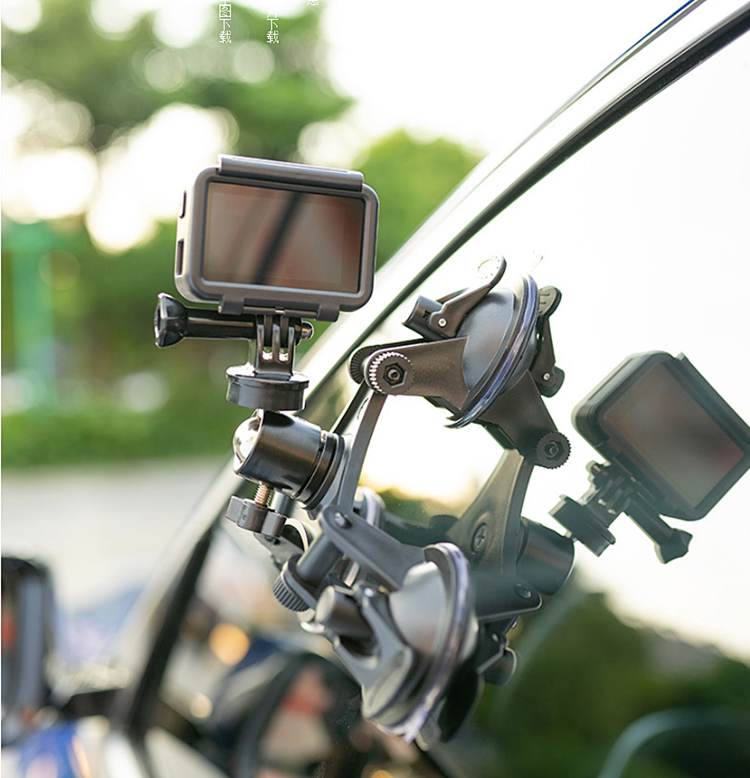 适合gopro9大疆insta360运动相机车载吸盘支架汽车摄像机配件