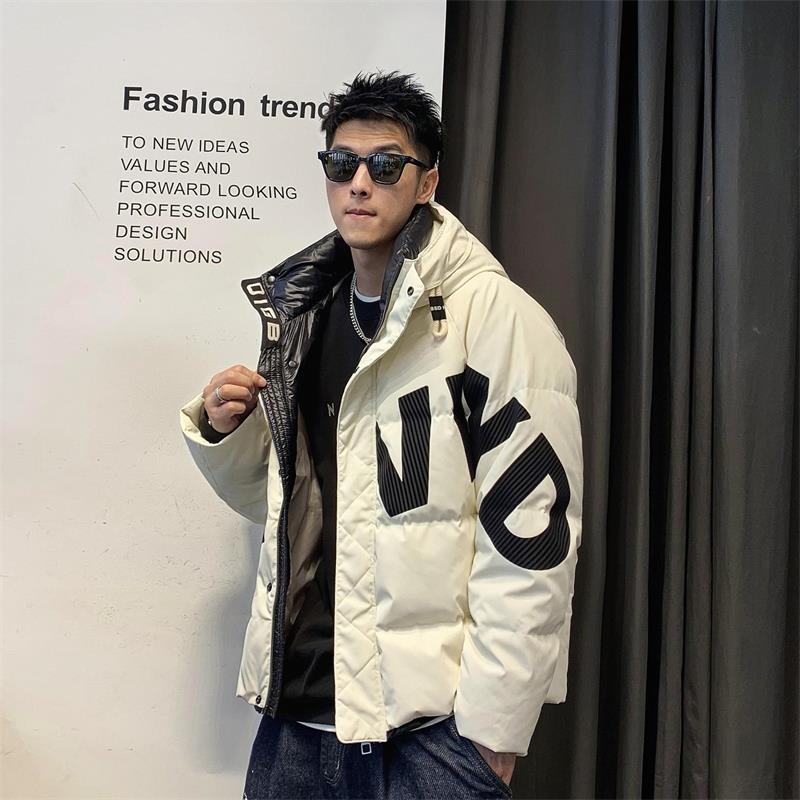 徐太浪痞帅字母印花羽绒服男款大码衣服保暖内胆冬季潮牌连帽外套