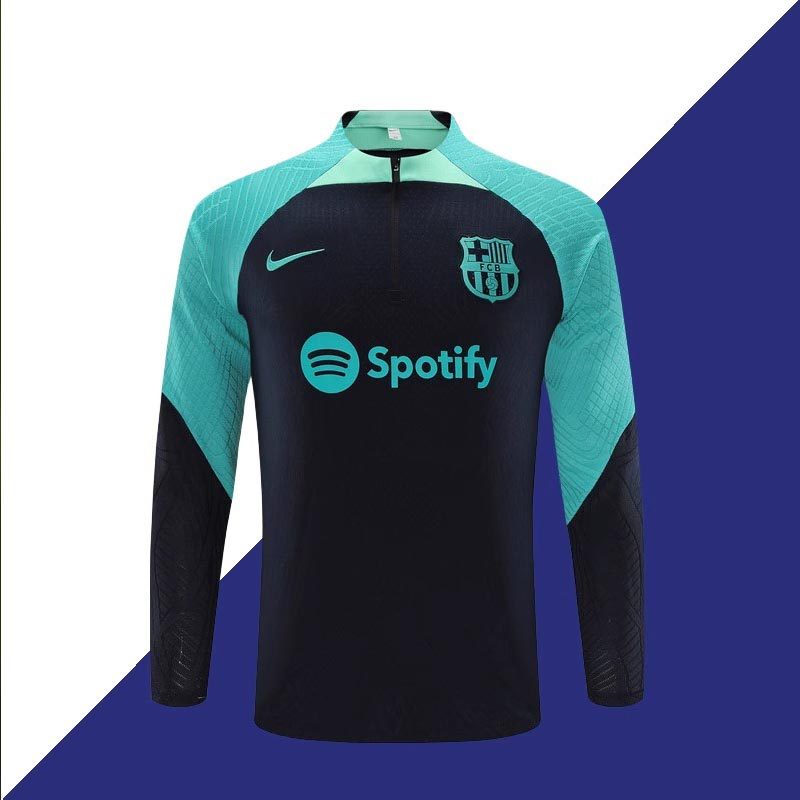 正品巴塞罗那卫衣2324巴萨半拉链训练服加维赛前出场运动足球服