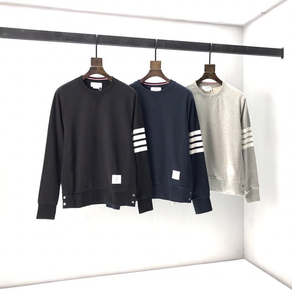 tb正确春夏圆领套头华夫格卫衣宽松四条华夫卫衣