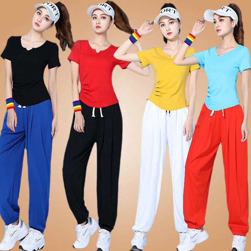 杨丽萍广场舞服装运动新款套装健身鬼步跳舞衣服广场舞套装