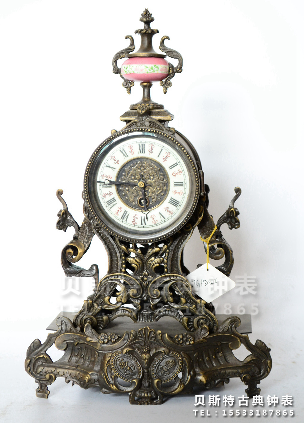 座钟黄铜机械台钟古典欧式仿古做旧故宫回流座钟