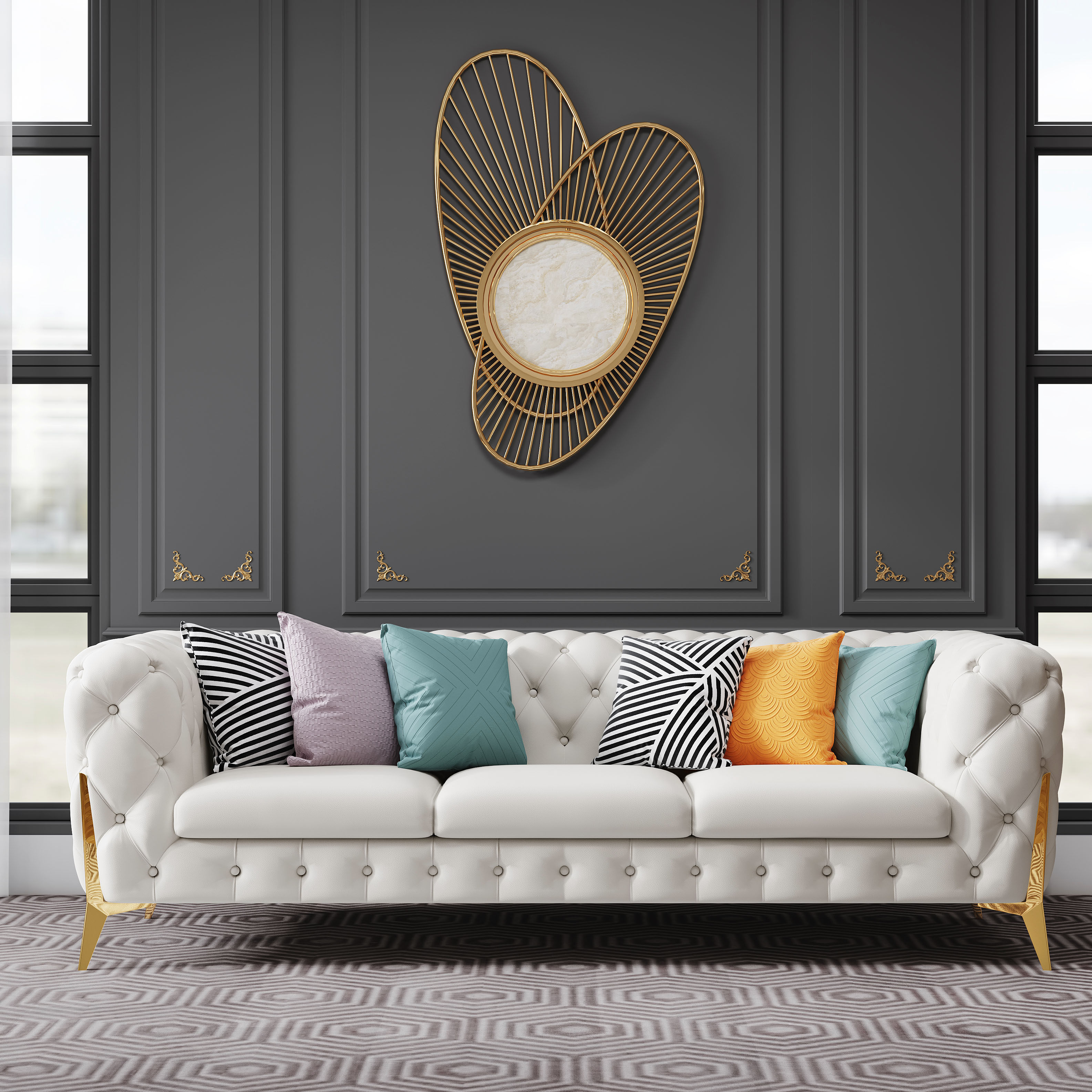 意式真皮轻奢沙发后现代小户型美式客厅北欧头层牛皮拉扣组合沙发