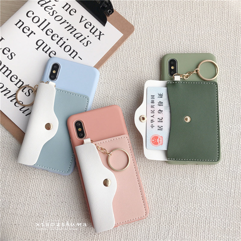 小米简约硅胶插卡cc9e青春mix3卡包noote36x手机保护套