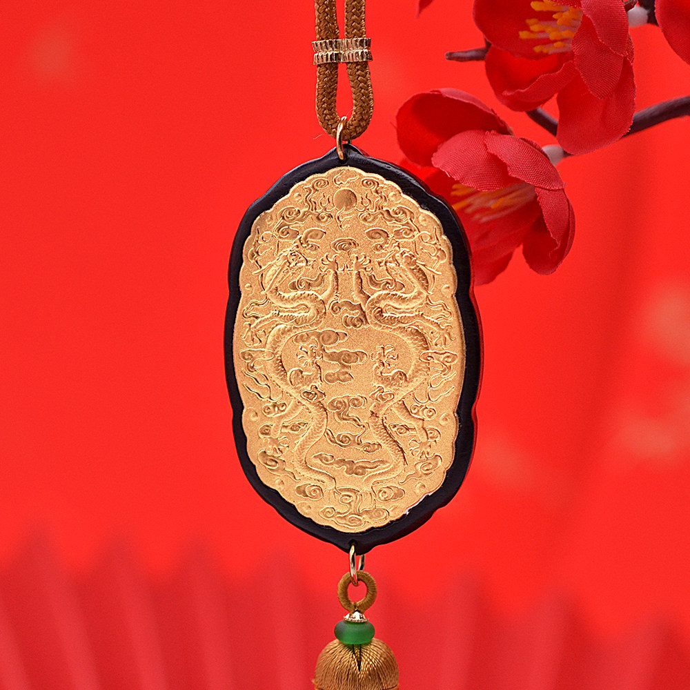 圣旨金牌24k足金浮雕贴金挂件配饰车挂金腰牌摆件