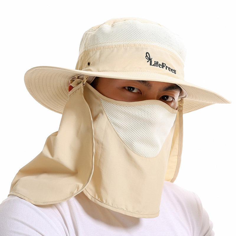 乐飞思钓鱼垂钓防晒装备遮阳帽渔夫男士防蚊帽子钓鱼帽