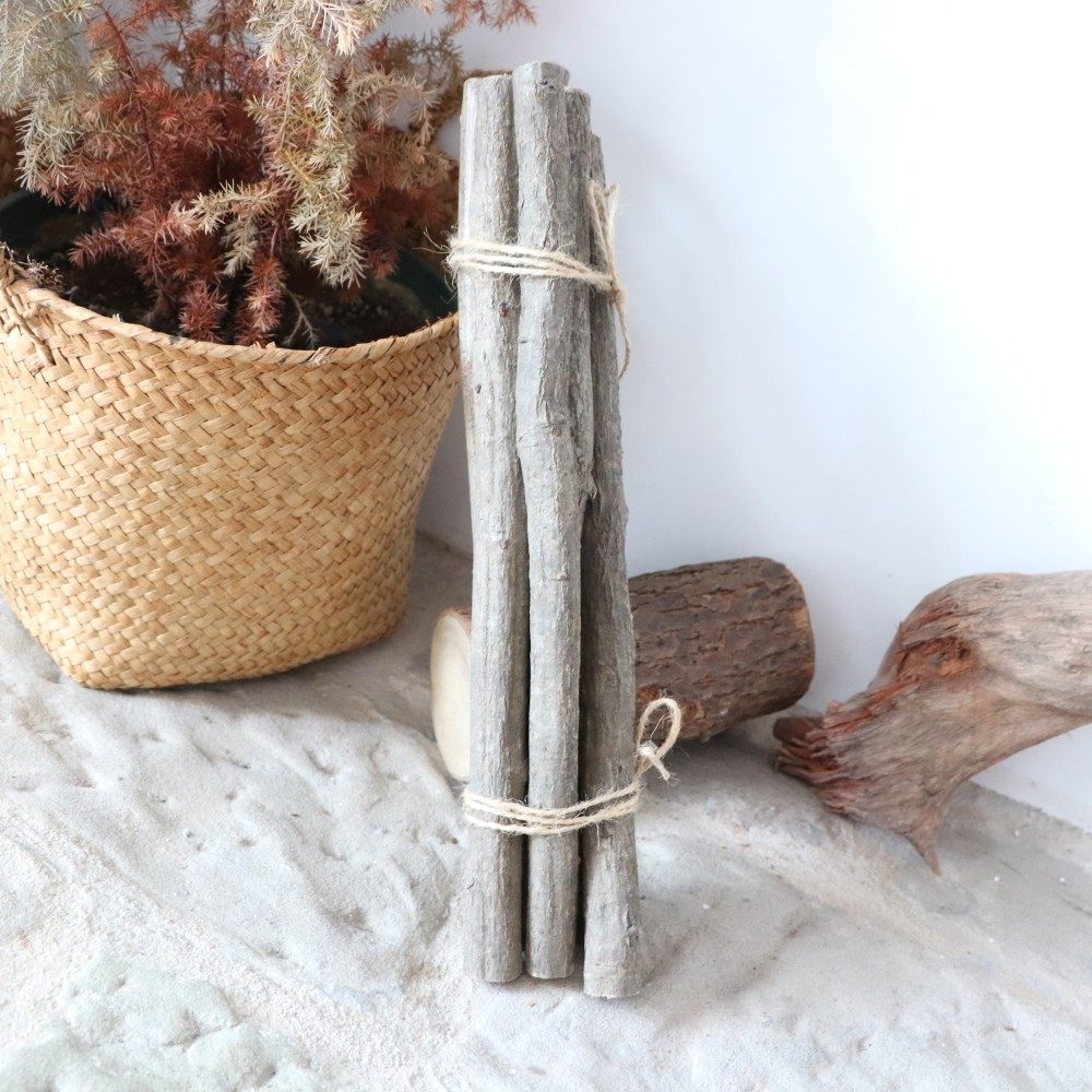mshome天然装饰木棍壁炉小木柴火带皮diy干花