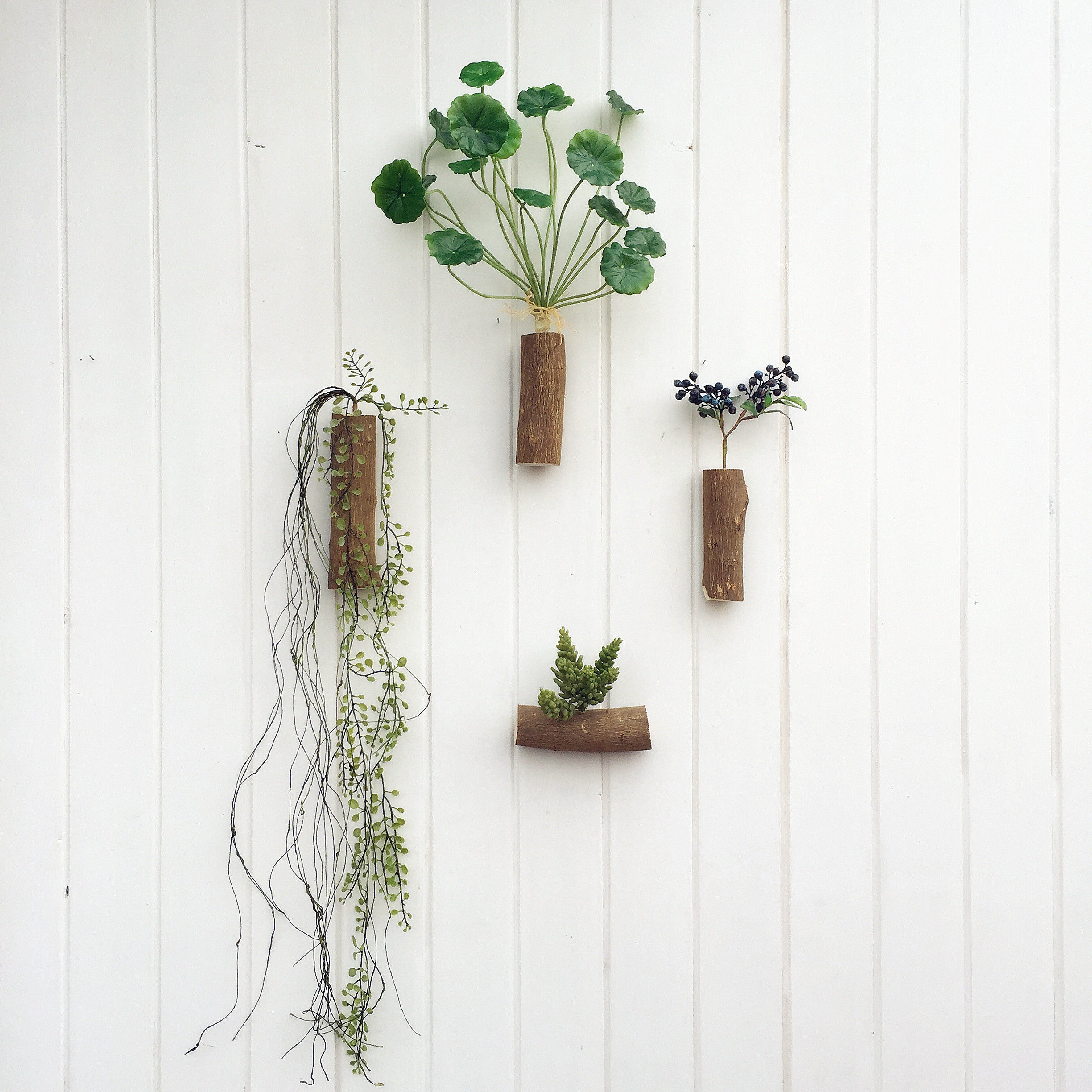 植物仿真森系装饰墙壁绿植肉假木生配多木桩壁饰