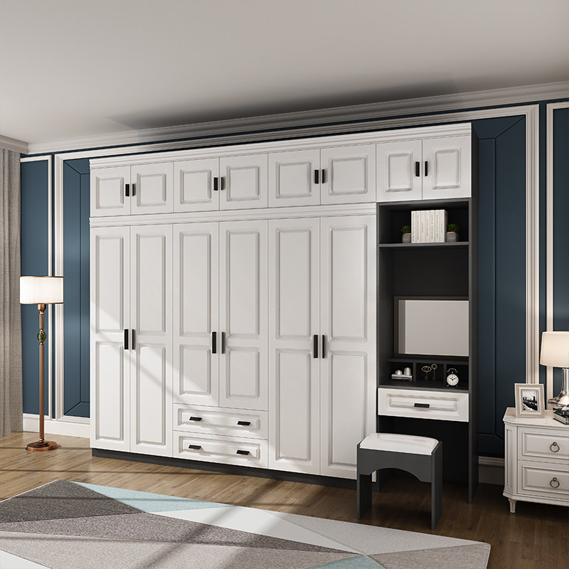 家用组合衣柜带梳妆台储物柜子卧室简约2门4门6门平开欧式大衣橱