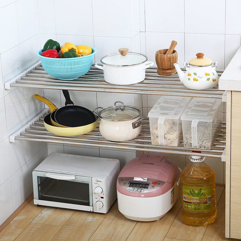 不锈钢鞋架橱柜分层隔板层板托柜内分分离厨柜整理架