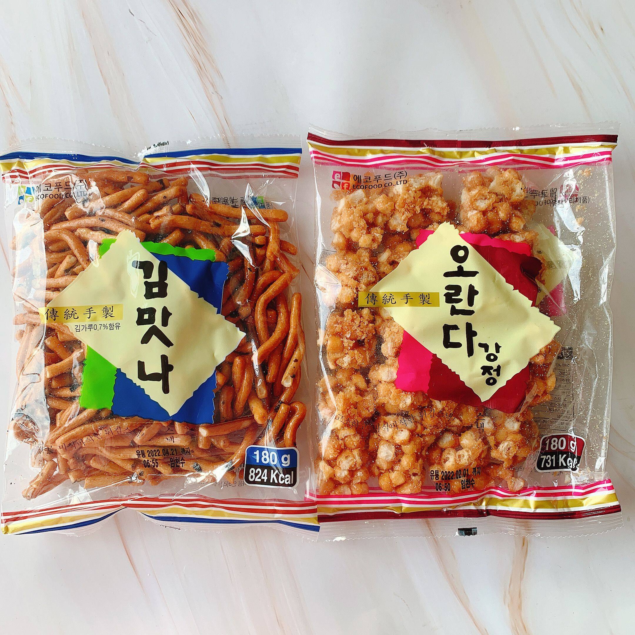 韩国进口传统手工老式紫菜条海饼干蜂蜜米花糖酥性饼干