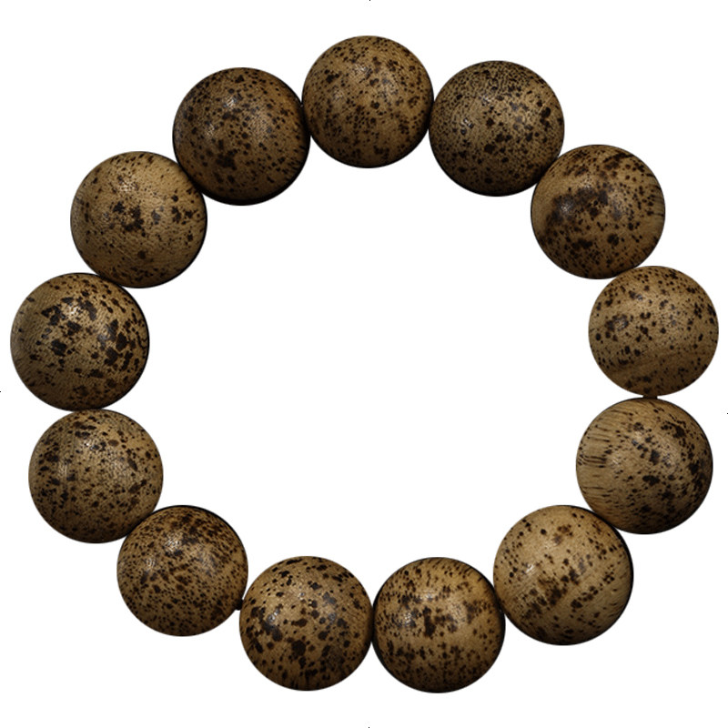 鹧鸪斑中国海南土格沉香手串天然麻丝老料佛珠18mm1691g