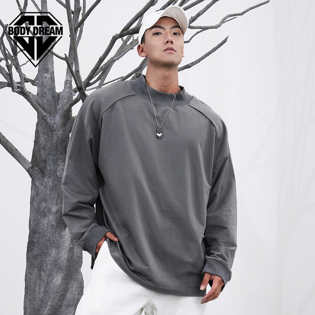 BD fitness station half high collar sweater men fall and winter with a wild loose trend fitness running sports sweater men BD fitness station half high collar sweater men fall and winter with a wild loose trend fitness running sports sweater men
