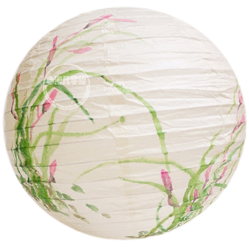 灯笼兰花发亮成品传统梅兰竹菊系列吊灯灯罩手绘灯笼