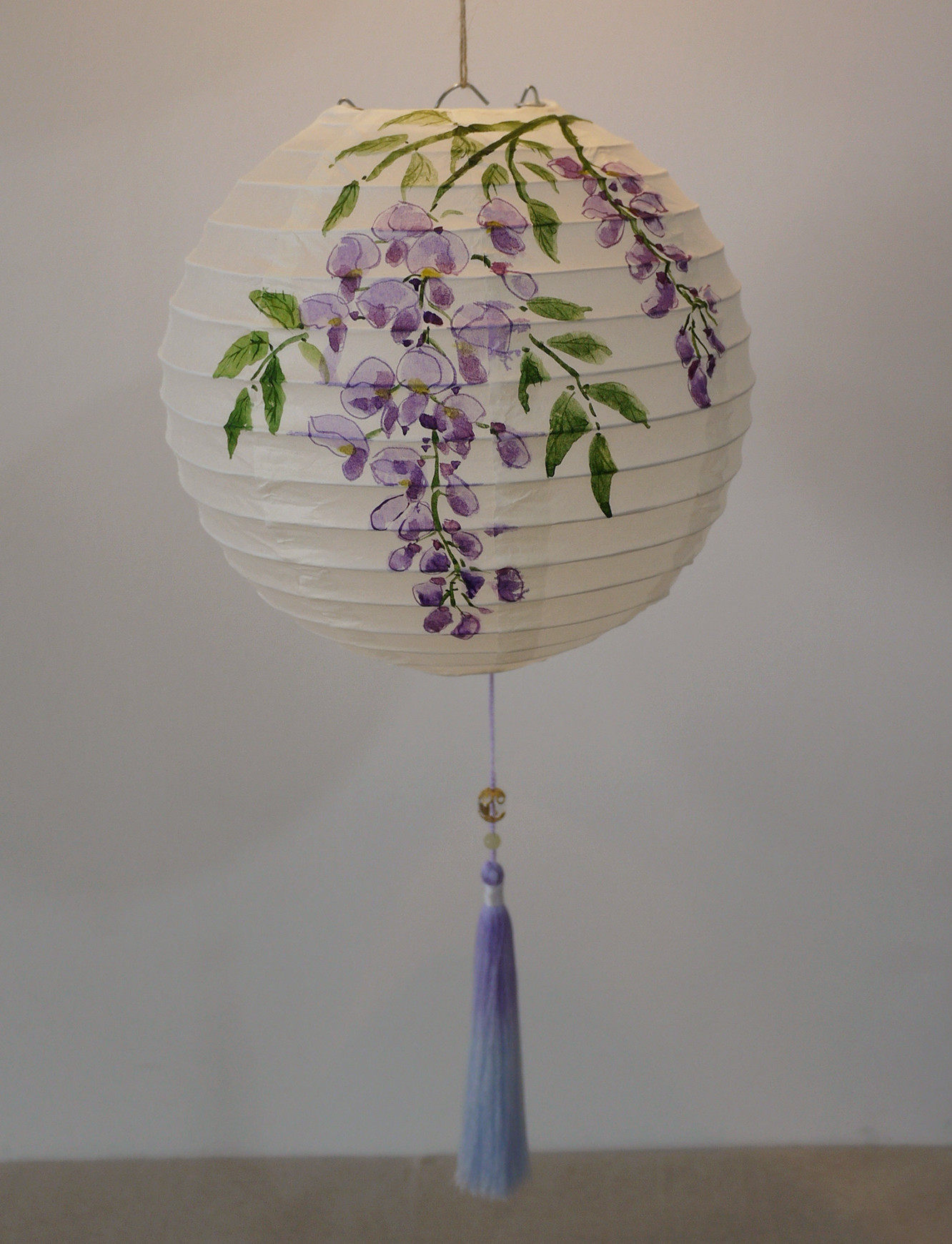 西塘汉文化周紫藤手绘纸灯笼灯罩古风汉服手提花灯中国风摄影道