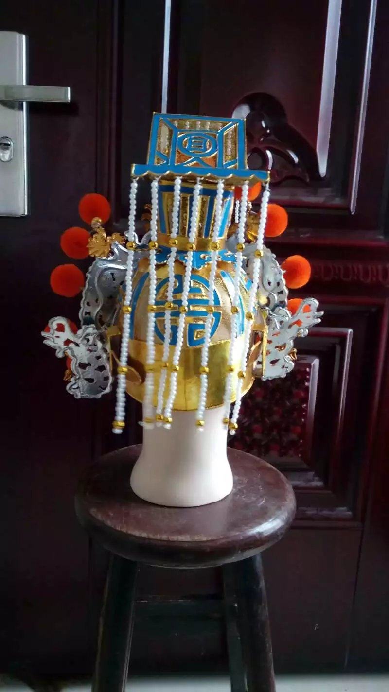 帽子戏曲平顶顶冠京剧头盔龙王黄帝妈祖佛像秧歌配饰