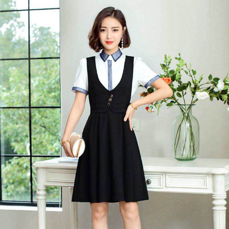 职业装连衣裙教师面试服装小学老师气质女神范套装连衣裙