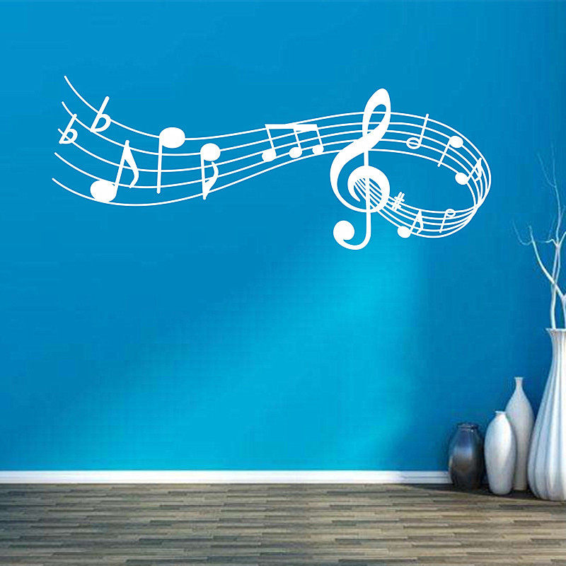 五线谱墙贴音符贴纸学校音乐教室培训班琴行背景乐器乐谱装饰贴画
