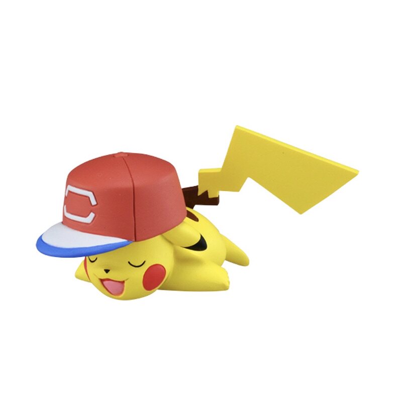 日本正品pokemon宠物小精灵戴帽子小智皮卡丘公仔手办模型手办