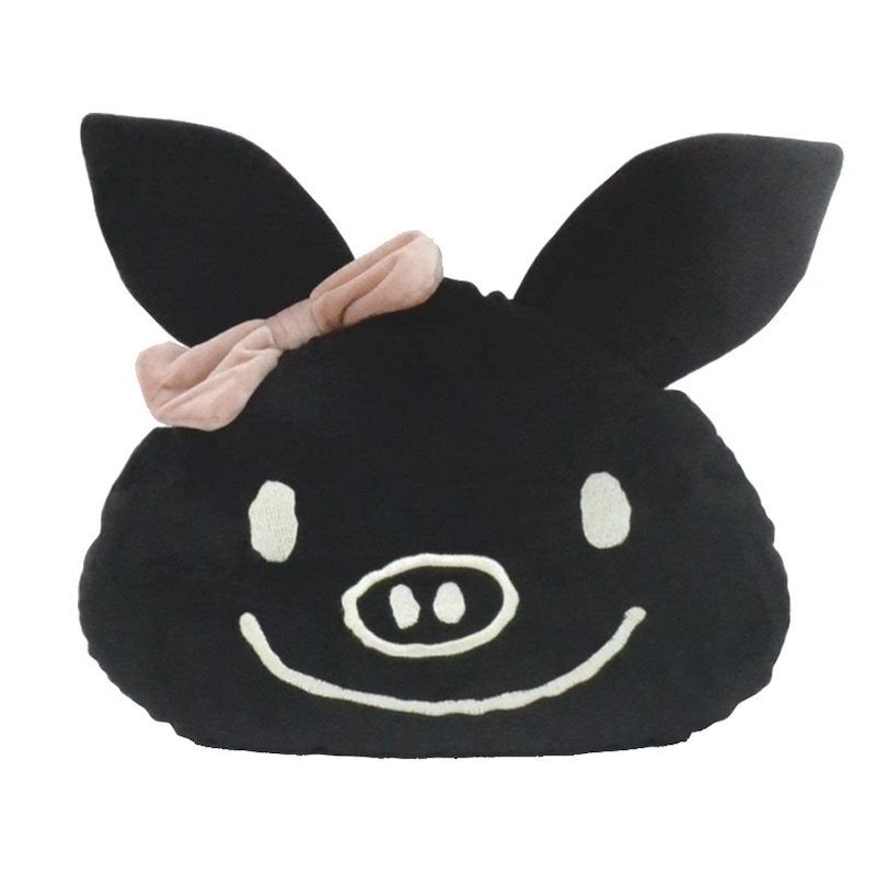 日本luckypig正版大号幸运可爱小猪脸型玩偶毛绒毛绒布艺类玩具