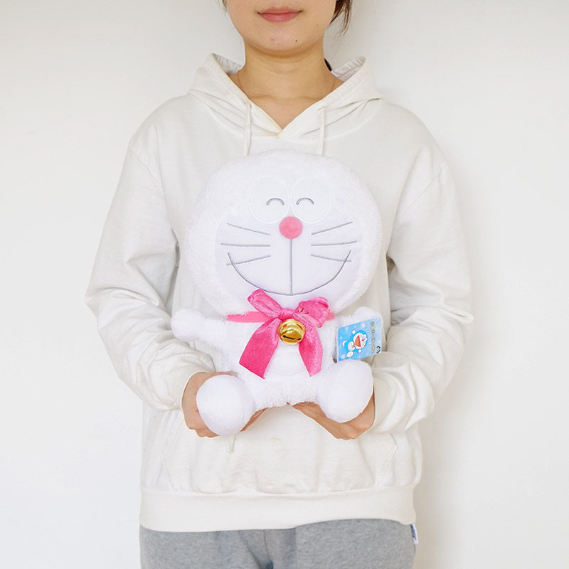 日本doraemon哆啦梦白白色雪花大号叮当猫机器猫毛绒毛绒布艺类玩具