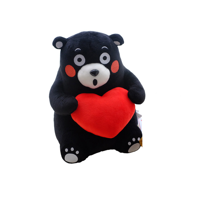 日本正品kumamon正版爱心熊本熊抱枕公仔生日玩偶情人节毛绒玩具
