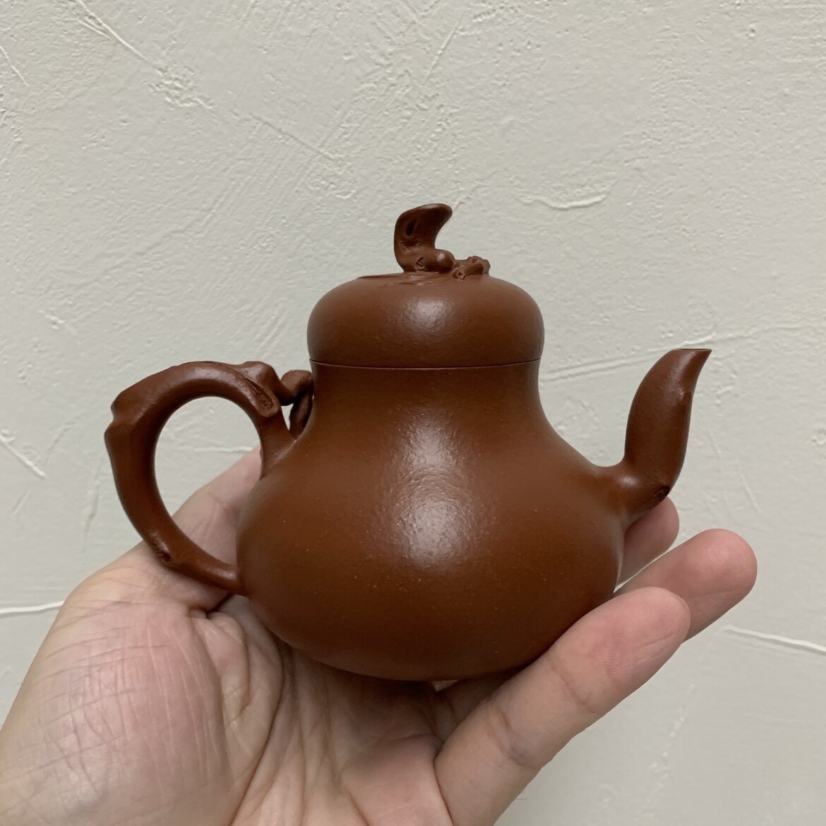 潮州明德园谢华监制朱砂黑金刚思亭壶手拉紫砂壶朱泥壶茶壶