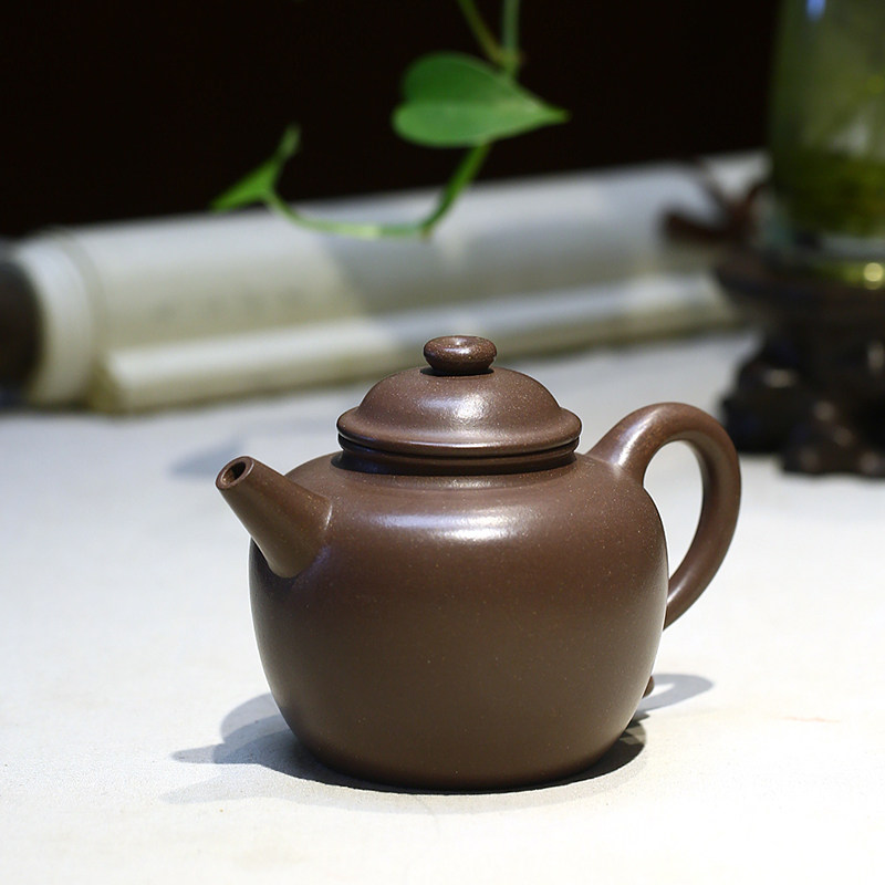 紫砂壶四号井老紫泥全纯手工大彬圈钮壶茶壶