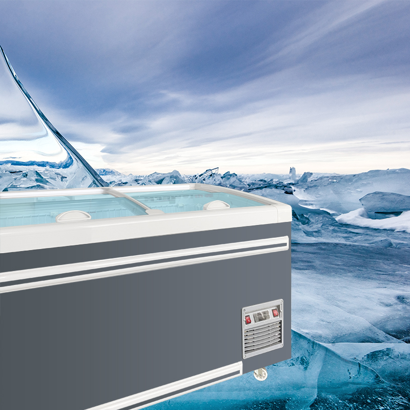 华美商用卧式冰柜冷柜岛柜冷藏冷冻玻璃门雪糕展示柜