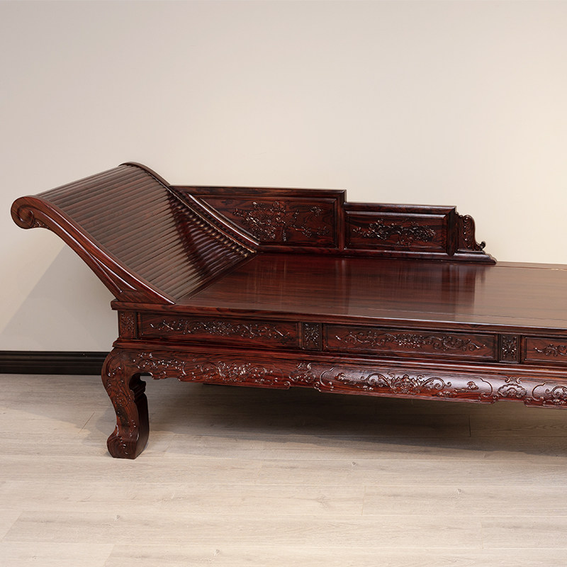 贵妃御古印尼酸枝阔叶黄檀东阳红木家具榫卯结构贵妃椅