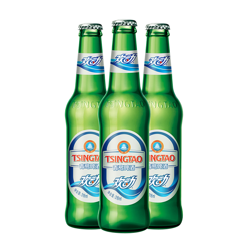 青岛啤酒欢动7度316ml24瓶
