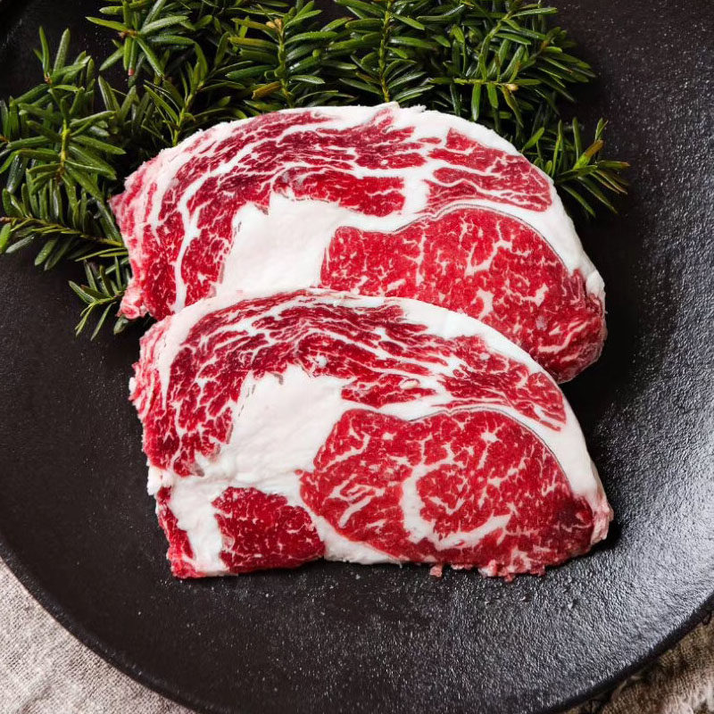澳洲m5眼肉牛排安格斯谷饲300天肋眼雪花牛肉新鲜牛扒500g可定制