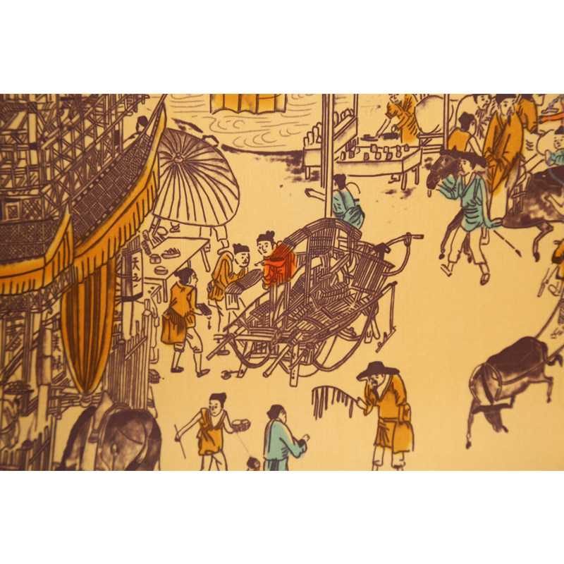 清明上河图丝绸古画字画装饰挂画国画横幅山水画办公室高清客厅