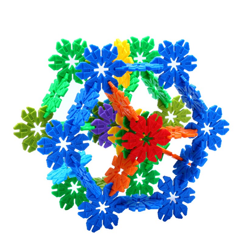 构建拼插创意儿童益智启蒙桌面玩具 晨风加厚树叶雪花插片积木 - 爱购