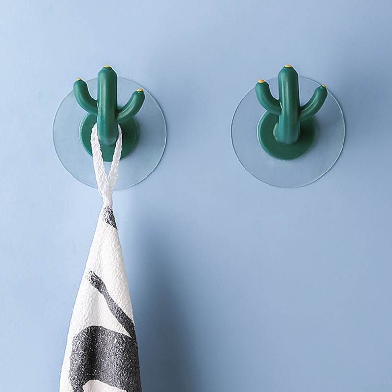 态生活 北欧ins风仙人掌挂钩免打孔浴室厨房收纳毛巾耳机项链挂钩