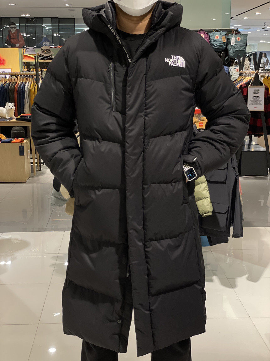 韩国thenorthface北面申敏儿长款羽绒服男女鹅绒保暖外套运动羽绒服