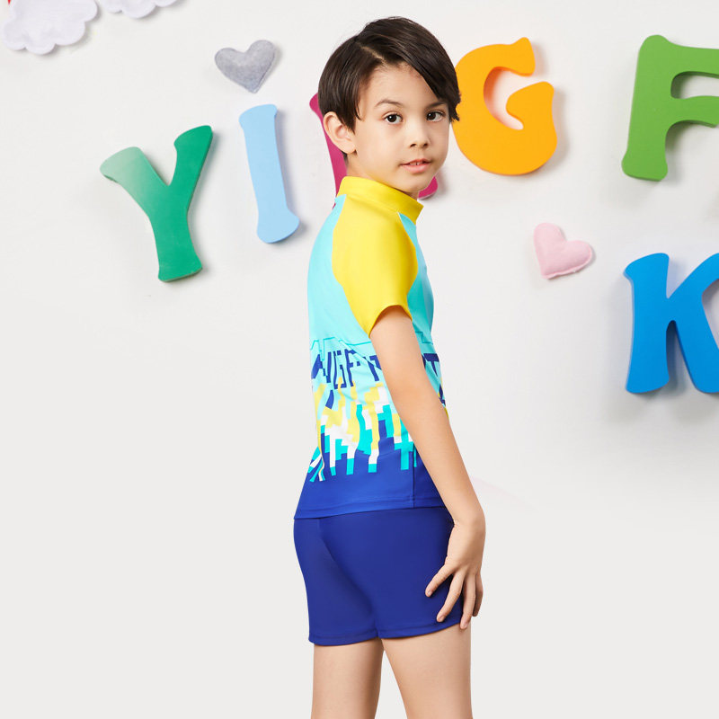 英发泳衣儿童分体背心游泳衣男女女童遮阳保暖儿童泳衣