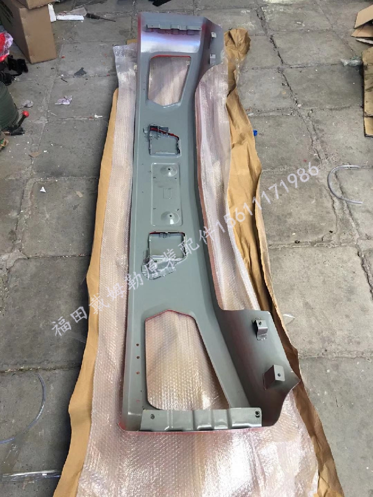 于欧曼新etx前保险杠总成 etx年度型自卸铁杠 铁保险杠 绿色  价格: &