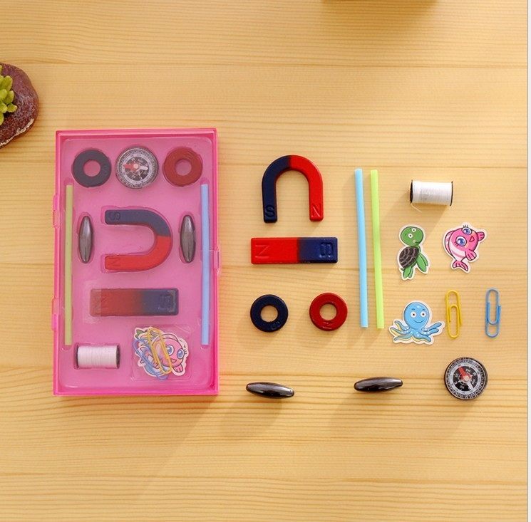 儿童学习物理实验器材指南针磁悬浮吸铁石条型环型磁性贴