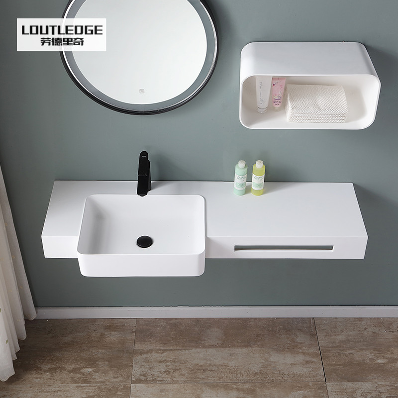 1米洗脸盆池盆洗衣一体台盆洗漱挂墙户型小户盆台一体成型式台盆