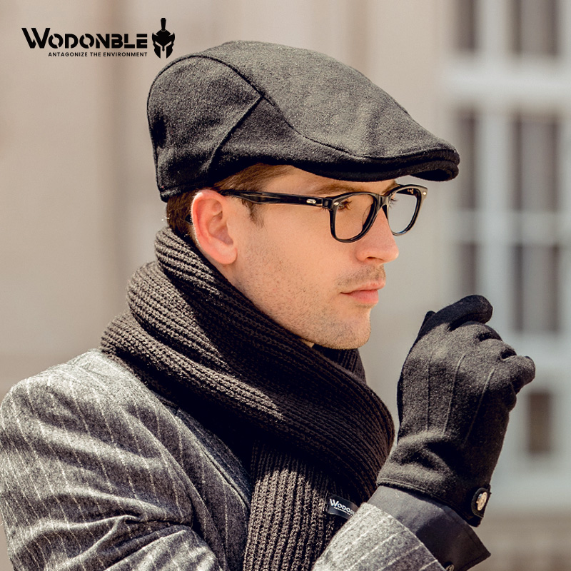 帽子男秋冬英伦复古羊毛前进帽