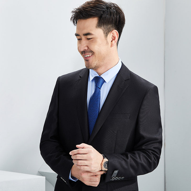 黑色红都西装套装男士商务职业装上班正装开会西服套装