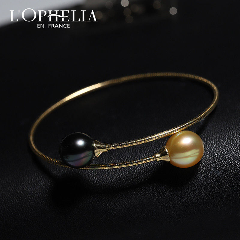 lophelia老婆手镯丝路18k黑珍珠大溪珍珠金珍珠南洋手饰