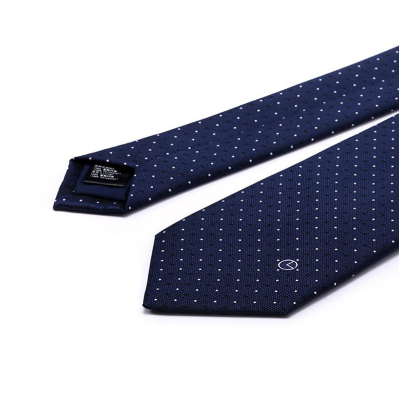 goldlion金利来男士质感细腻时尚白圆点圆点商务休闲领带