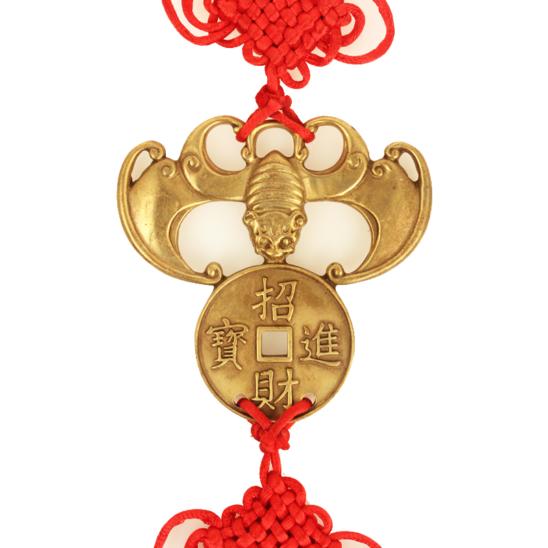 广缘德蝙蝠挂件福鼠吊钱五帝钱铜钱金钱客厅横梁摆件