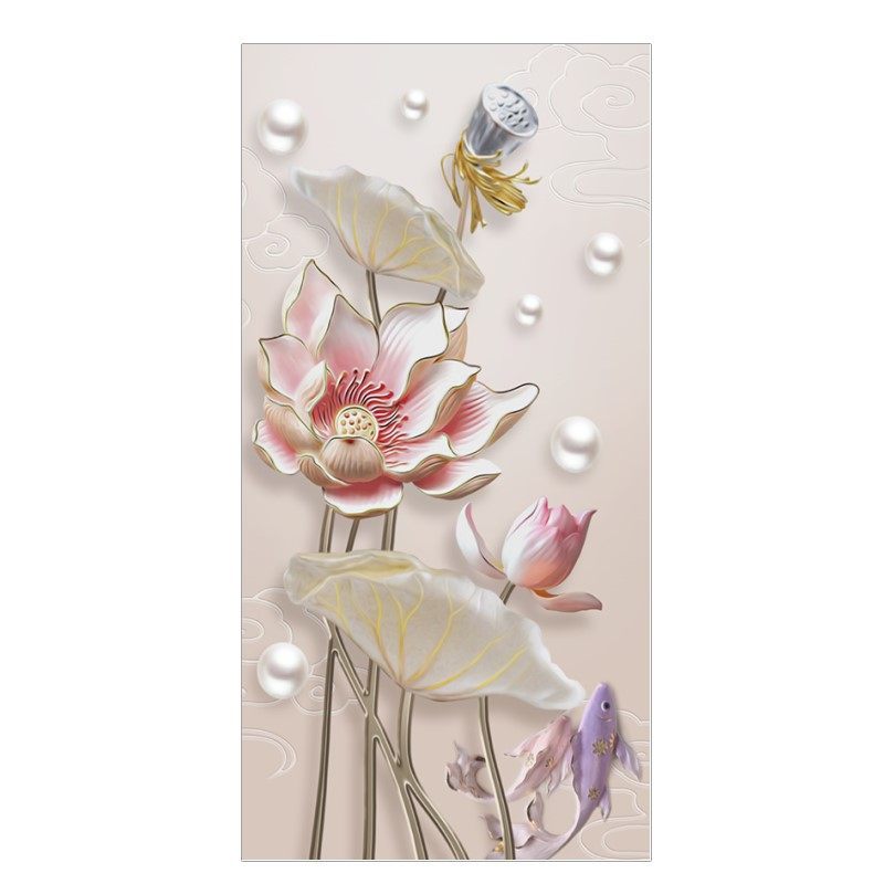 定制荷花玻璃贴纸浴室卫生间移门厕所走光防晒瓷砖