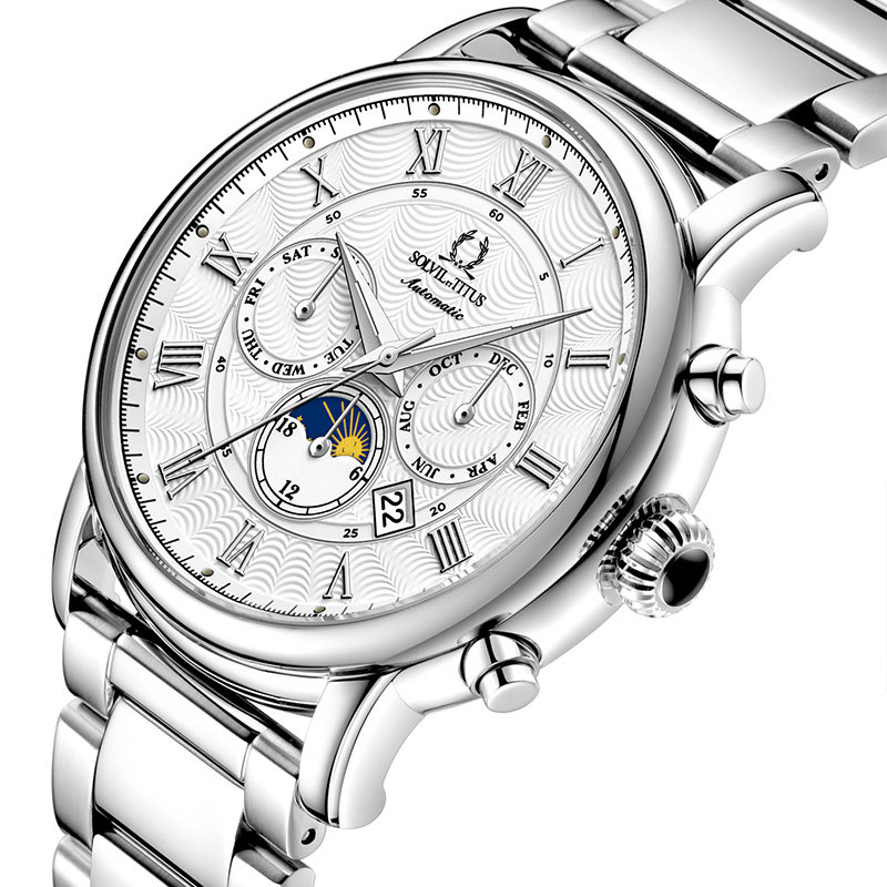 titus铁达时正品手表机械腕表瑞士防水不锈钢时尚潮流瑞士腕表