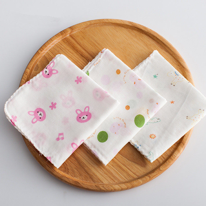 纯棉纱布口水巾双层新生儿手帕喂奶巾婴儿洗脸巾方薄手绢男童女孩
